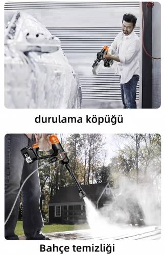 KRAFT HART Çift Akülü Şarjlı Yüksek Basınçlı Oto Araba Bahçe Yıkama ve Temizleme Tabancası Makinesi - 2