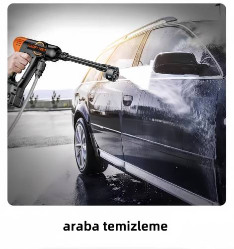 KRAFT HART Çift Akülü Şarjlı Yüksek Basınçlı Oto Araba Bahçe Yıkama ve Temizleme Tabancası Makinesi - 4