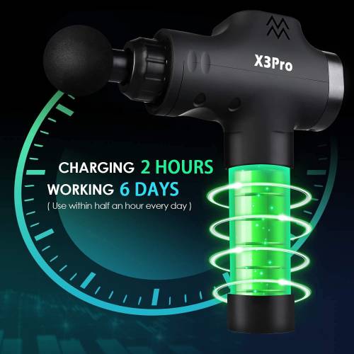 KRAFT HART X3pro Masaj Tabancası Masaj Aleti 24v 30 Hız, Siyah - 3